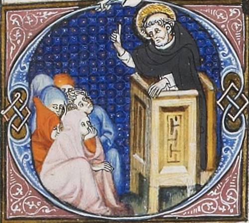 Il predicatore- Bréviaire de Belleville (folio 271r), Parigi, Bliothèque nationale